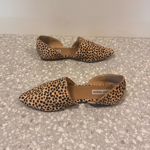 Steve Madden Talent L Cheetah Calf Hair d’Orsay Flats, Size 9.5 - Picture 5 of 7